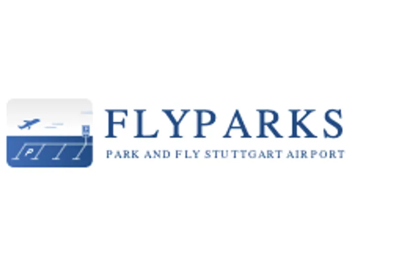 Wortmarke FLYPARKS Park and Fly Stuttgart Airport.